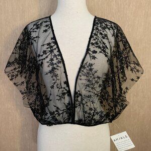 Amsale Black Lace Shrug / Bridal Topper - Wedding Accessory - Size 14